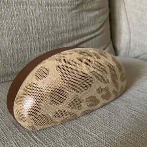 Gold and Bronze Leopard Print Sunglasses or Eyewear Holder Y2K